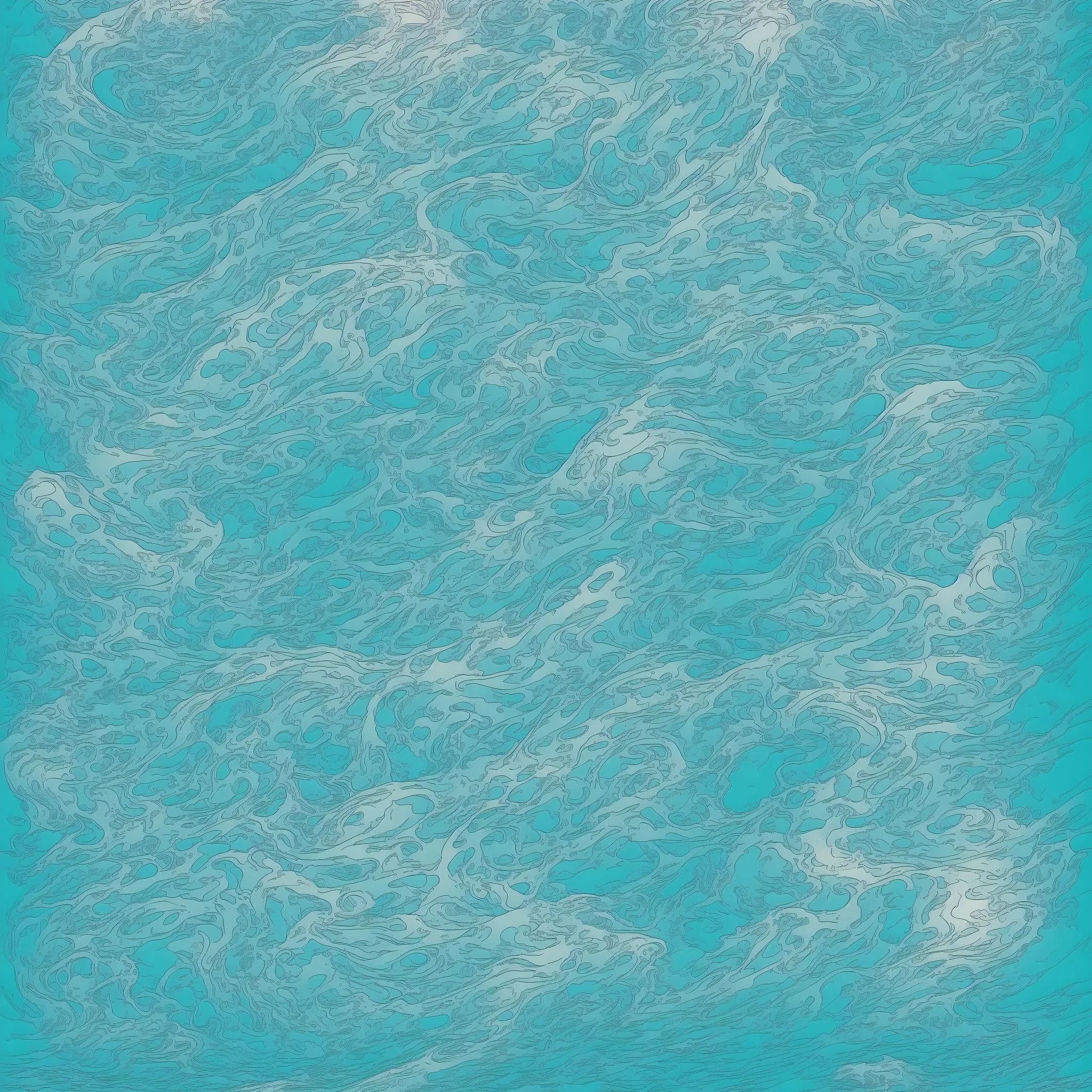 Stable Diffusion 1.5 PROMPT: ocean swells, by killian eng, by moebius